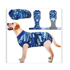 Dog Recovery Small Blue‎ Camo Vet approved Cone Collar Alternative Pet Suit